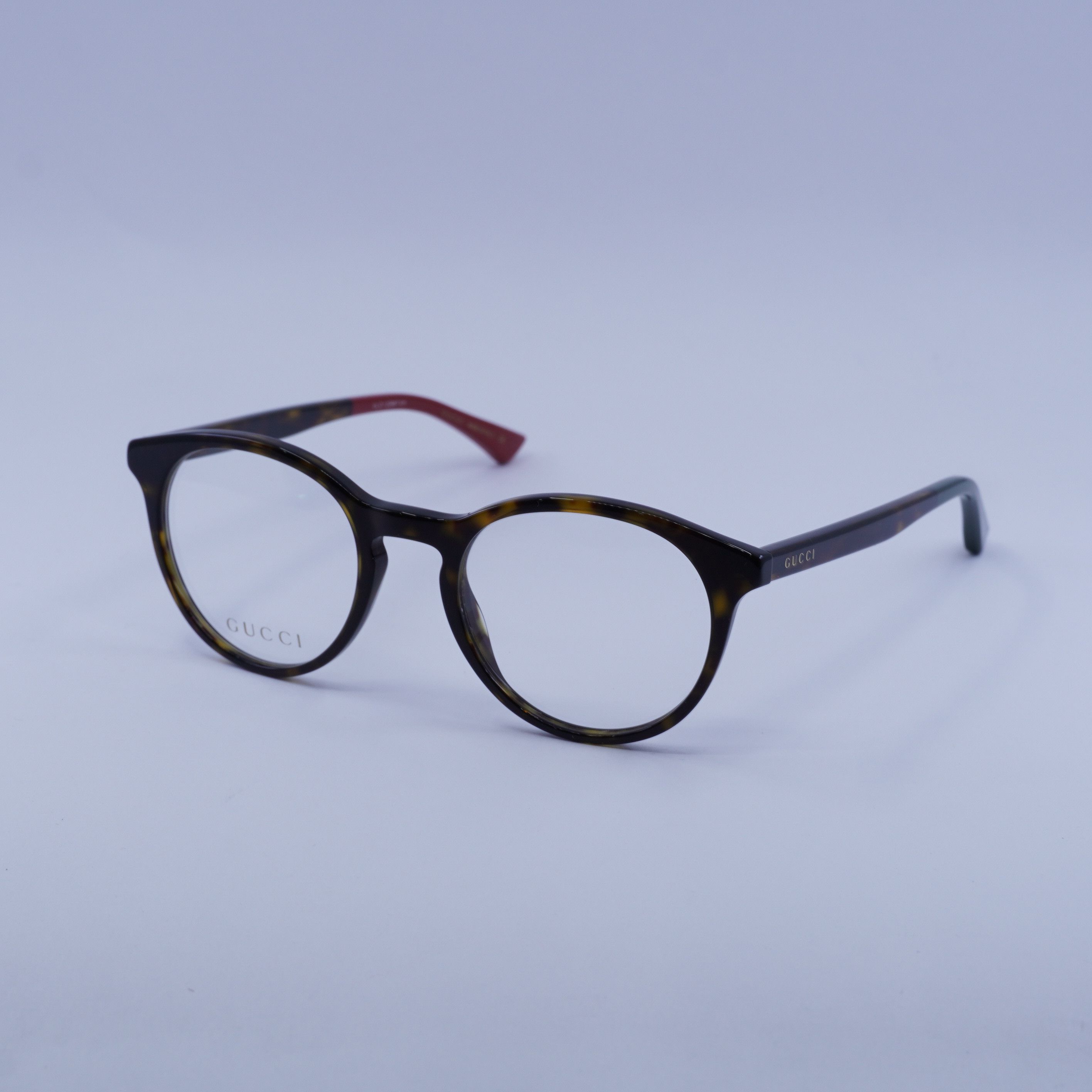 Gucci Gucci GG0406O 006 Eyeglasses Dark Havana 50mm Round Frame Size ONE SIZE - 1 Thumbnail