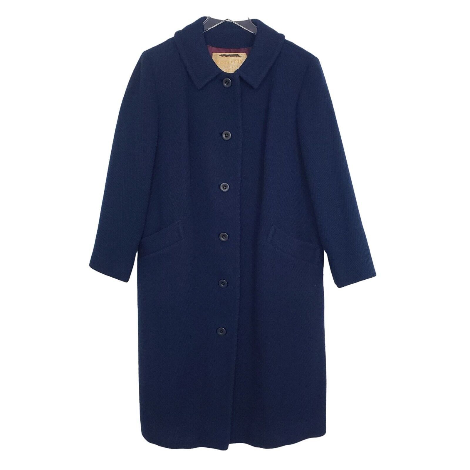 Pendleton Vintage Pendleton Wool Coat Ribbed Button Front Women Size L Size L / US 10 / IT 46 - 1 Thumbnail
