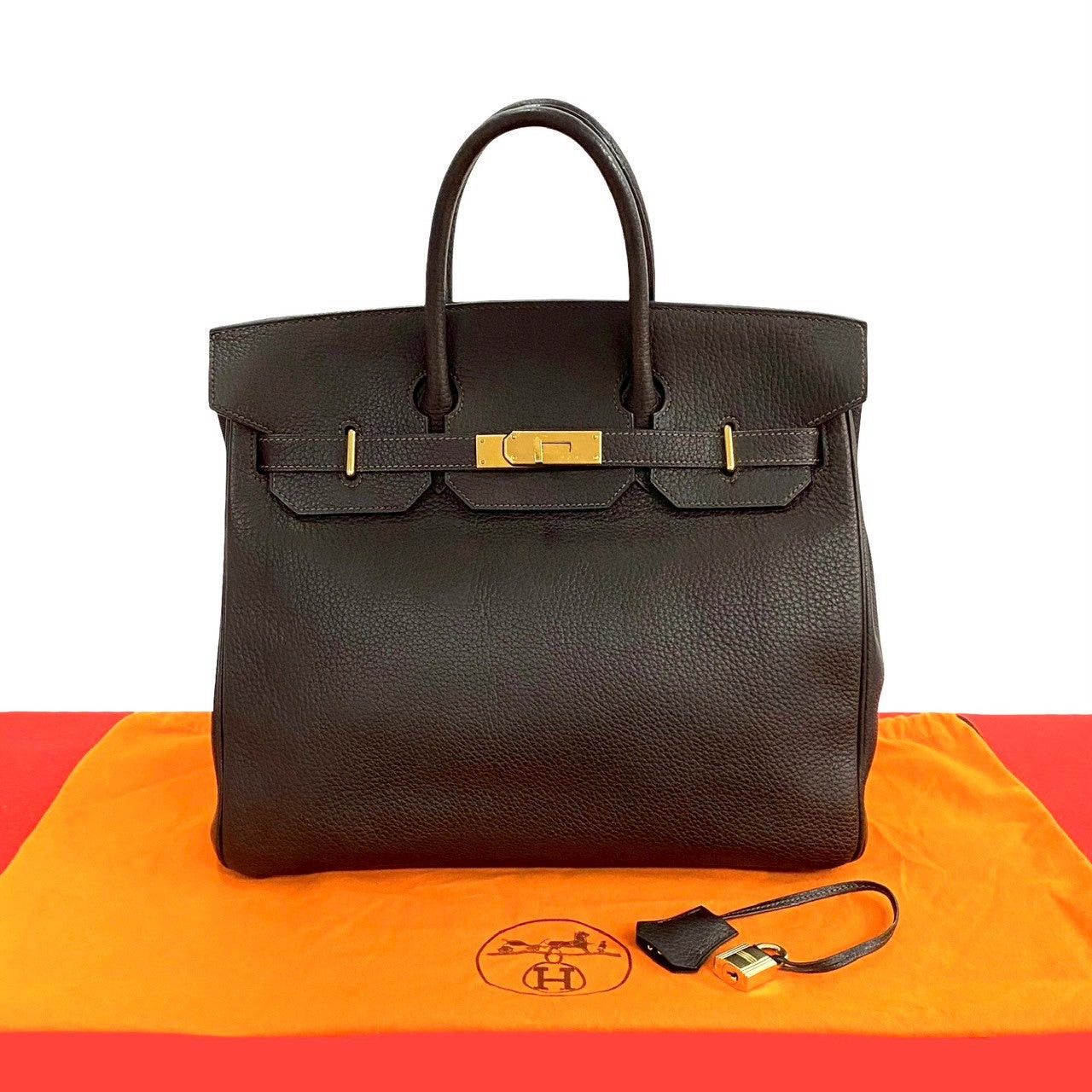 Hermes Hermes Handbag Brown Leather Size ONE SIZE - 1 Thumbnail