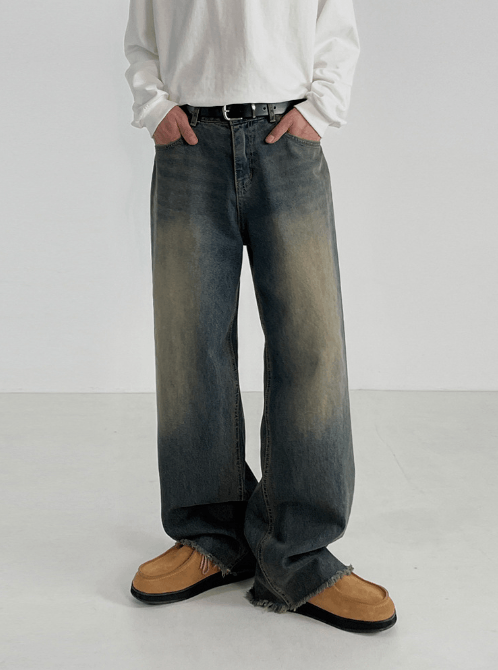 Japanese Brand × Jean Men's loose distressed washed jeans y2k Size US 32 / EU 48 - 1 Thumbnail