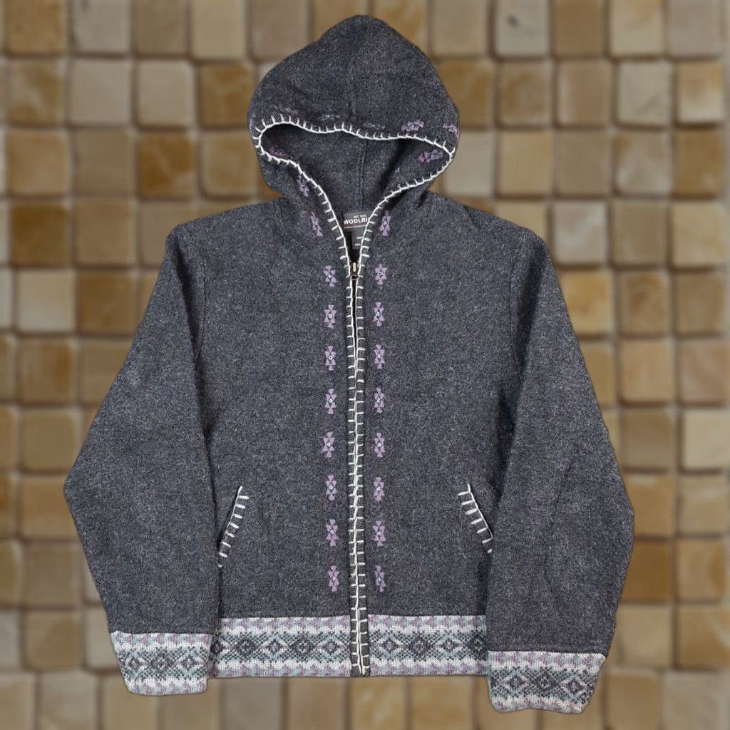 Vintage VINTAGE Woolrich Floral Hoodie Cardigan Sweater Zip Up Hooded L Knit Gray Size L Womens - 90s Flower Outdoor Casual Fit: Regular Size L / US 10 / IT 46 - 1 Thumbnail
