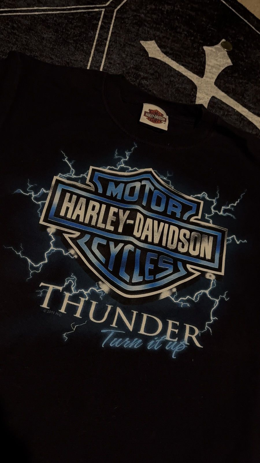 Harley Davidson Harley Davidson Thunder Turn It Up Lightning S Tee Y2K 2005 Size US S / EU 44-46 / 1 - 1 Thumbnail