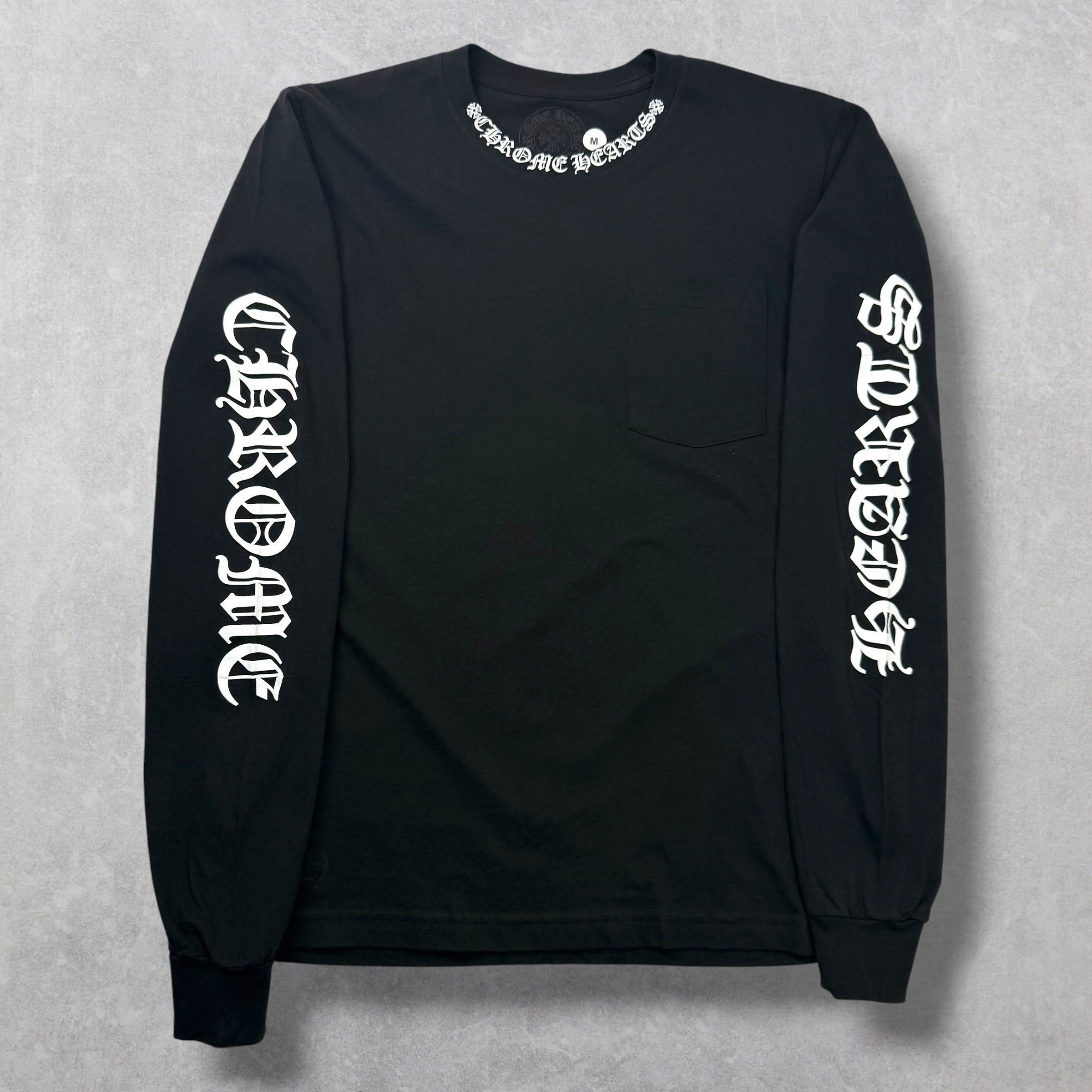 Chrome Hearts Chrome Hearts White Neck Logo L/S Tee Black M Size US M / EU 48-50 / 2 - 1 Thumbnail