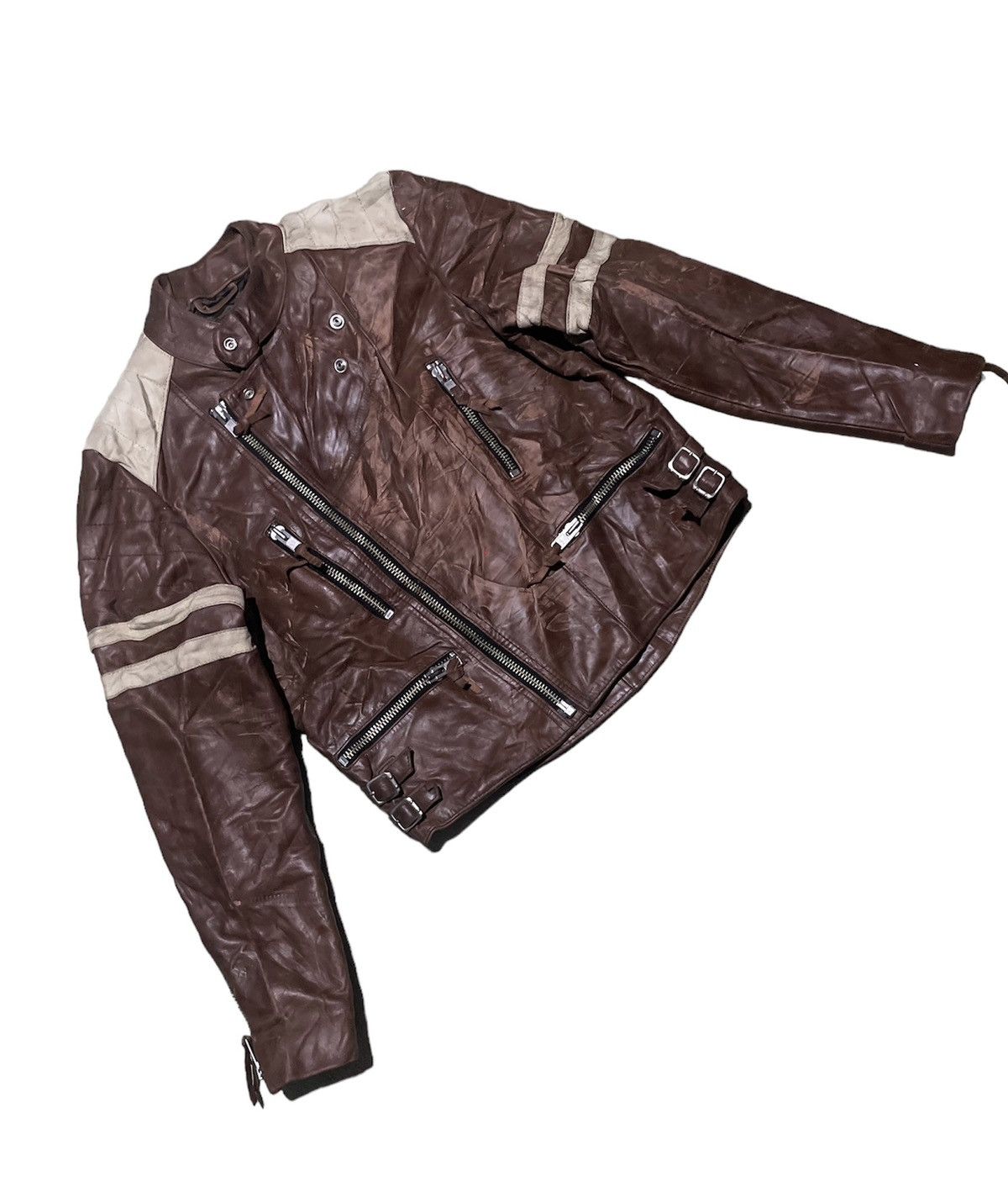 Vintage WILLIE Retro Racing Jacket Zipper Chest Buckle Straps Size US S / EU 44-46 / 1 - 5 Thumbnail
