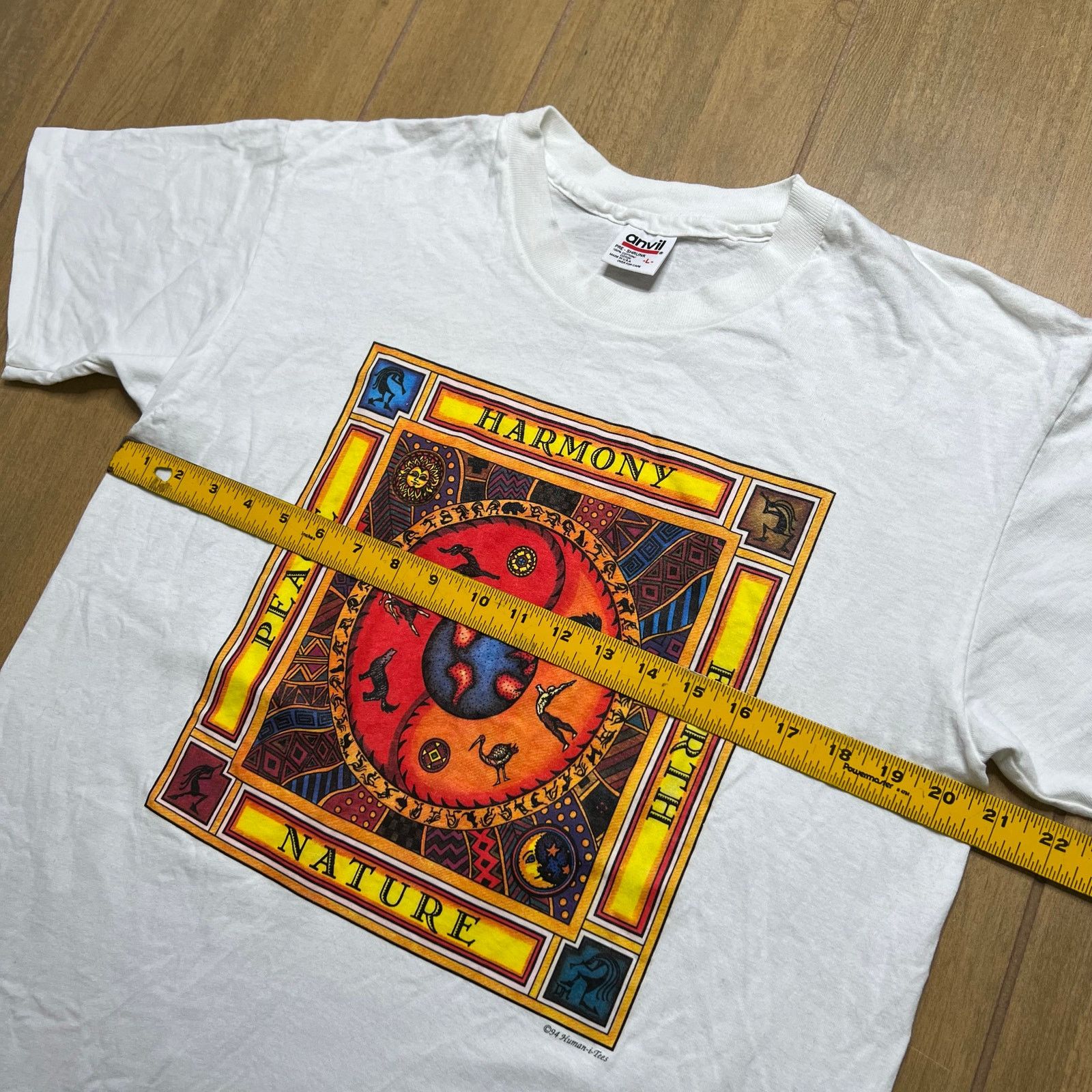 Anvil Vintage Human Shirt Mens XL Peace Harmony Earth Nature 90s Size US L / EU 52-54 / 3 - 7 Thumbnail