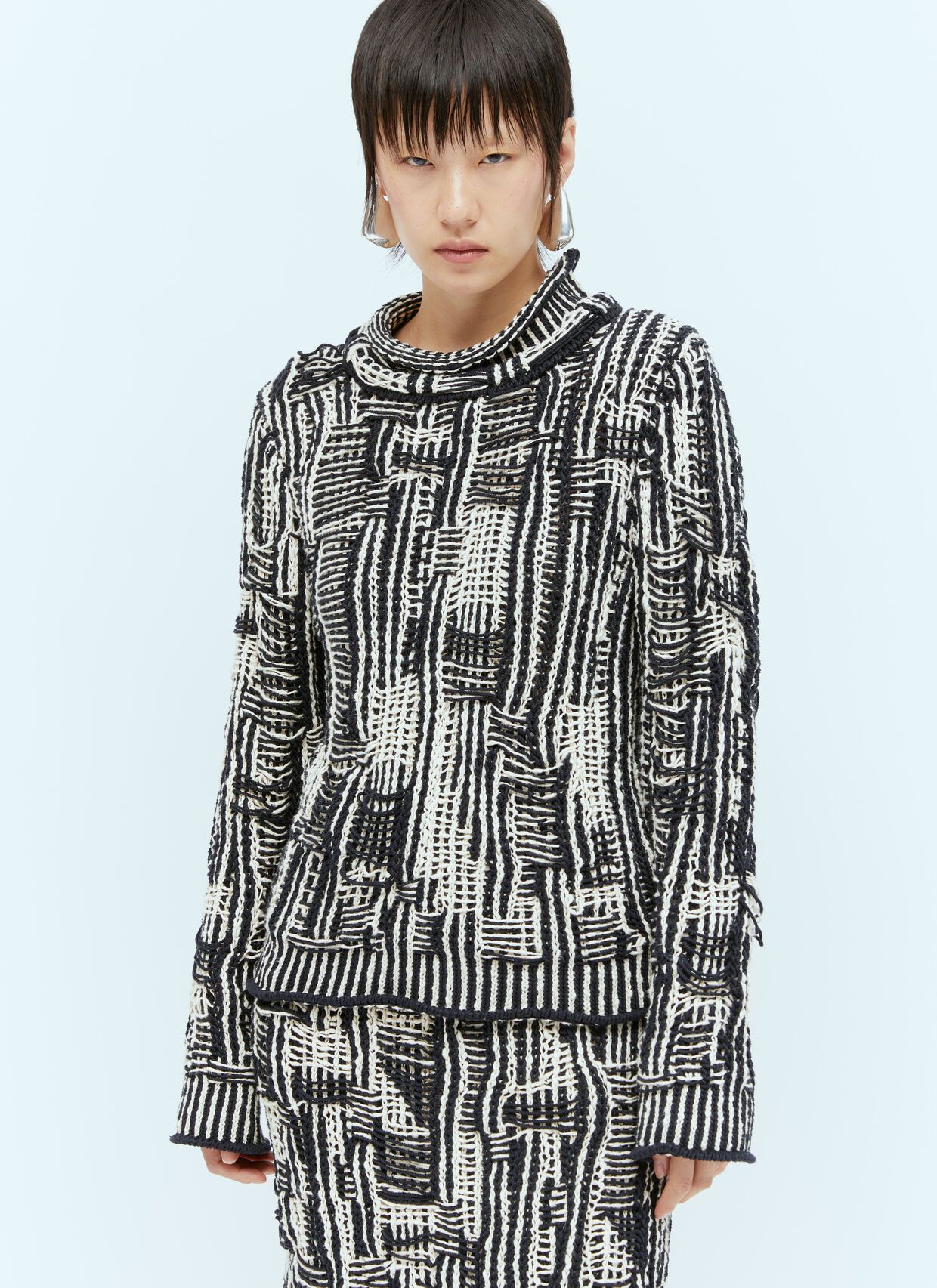 Bottega Veneta o1s1rm1125 Intrecciato Cotton Sweater in Multicolor Size S / US 4 / IT 40 - 1 Thumbnail
