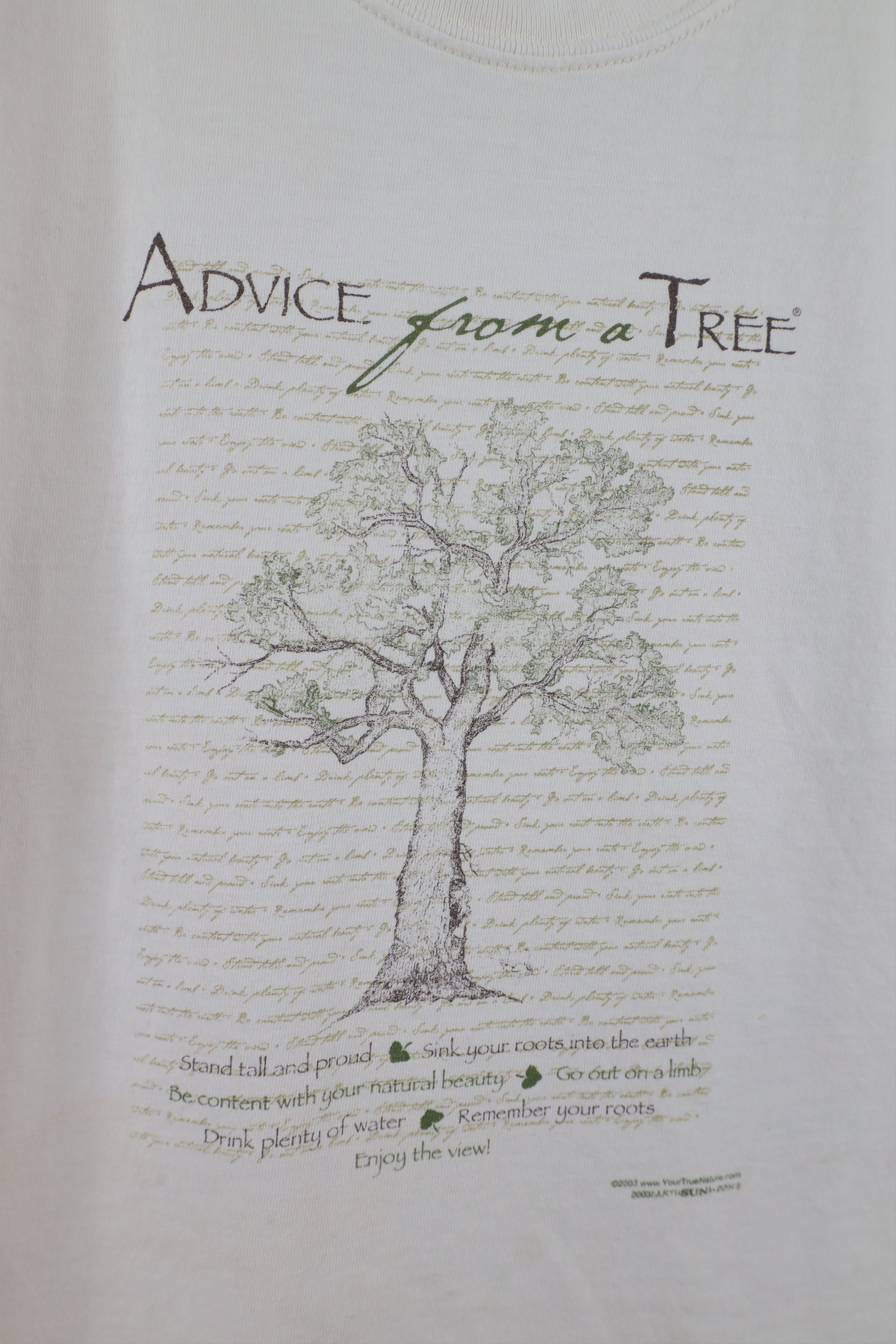 Vintage Vintage Y2K 2003 Streetwear From A Tree Nature T-Shirt Cream Size US L / EU 52-54 / 3 - 4 Thumbnail