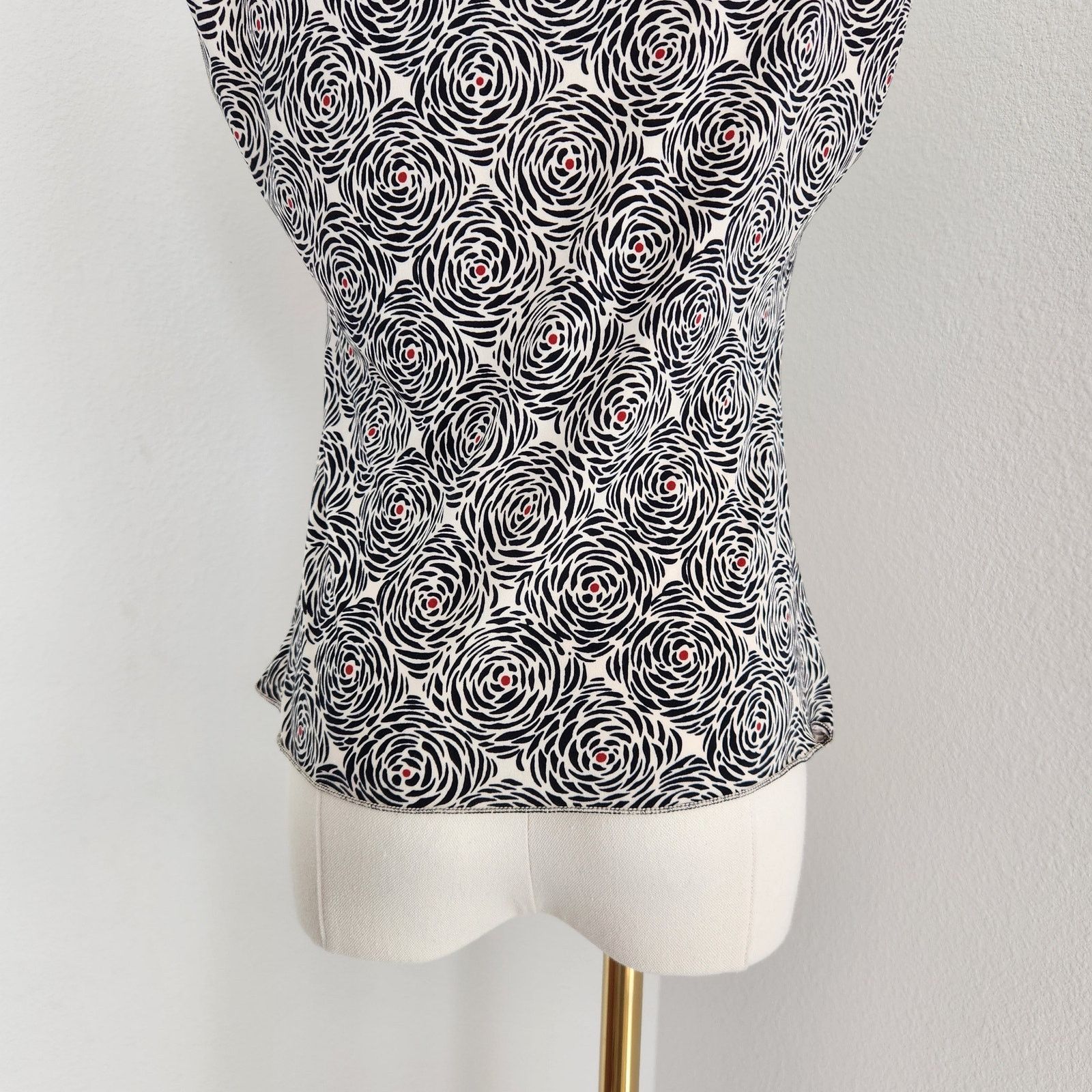 Vintage Vintage 90s White Black Red Ruched Sleeveless Top S Size S / US 4 / IT 40 - 8 Thumbnail