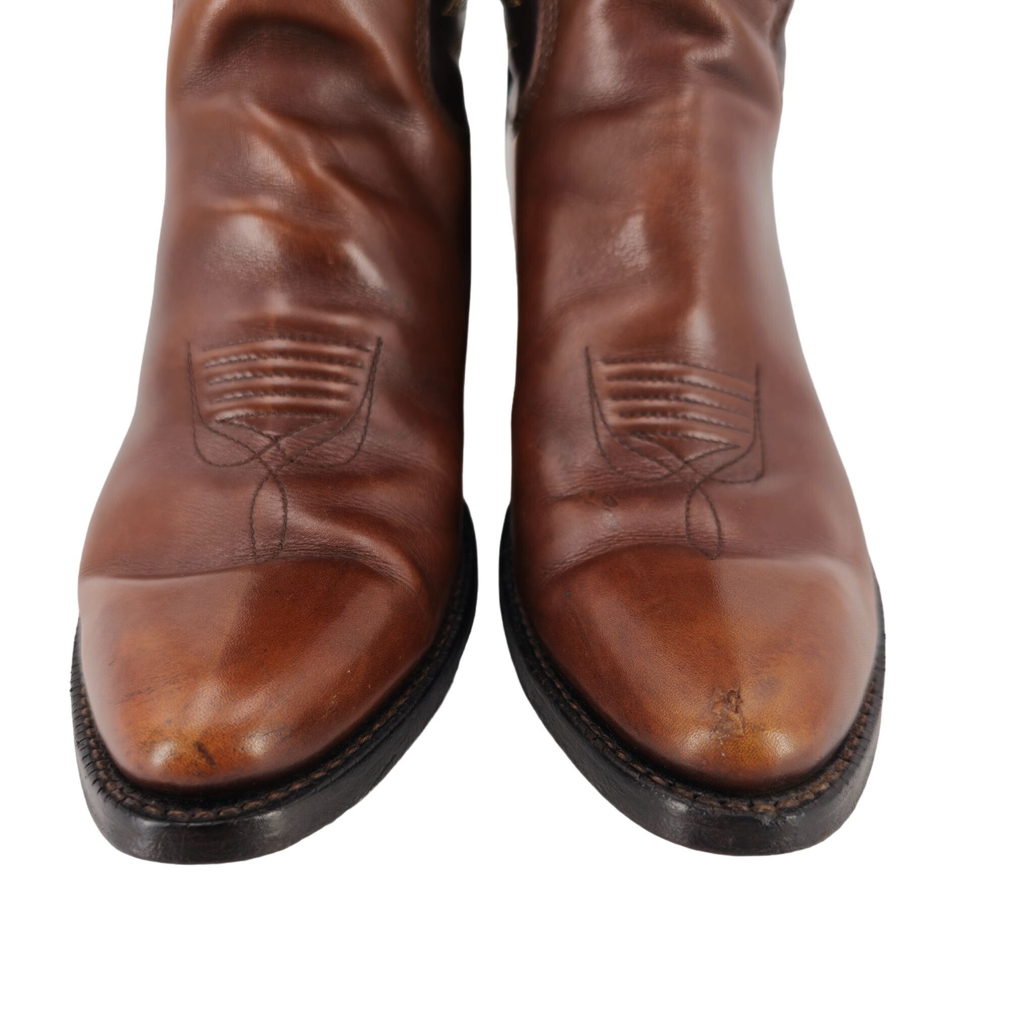 Other Vintage Paul Bond Tall Custom Womens 6B Brown Leather Boots Size US 6 / IT 36 - 2 Thumbnail