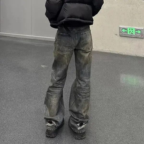 Japanese Brand Washed Dirty Distressed jeans Size US 35 - 4 Thumbnail
