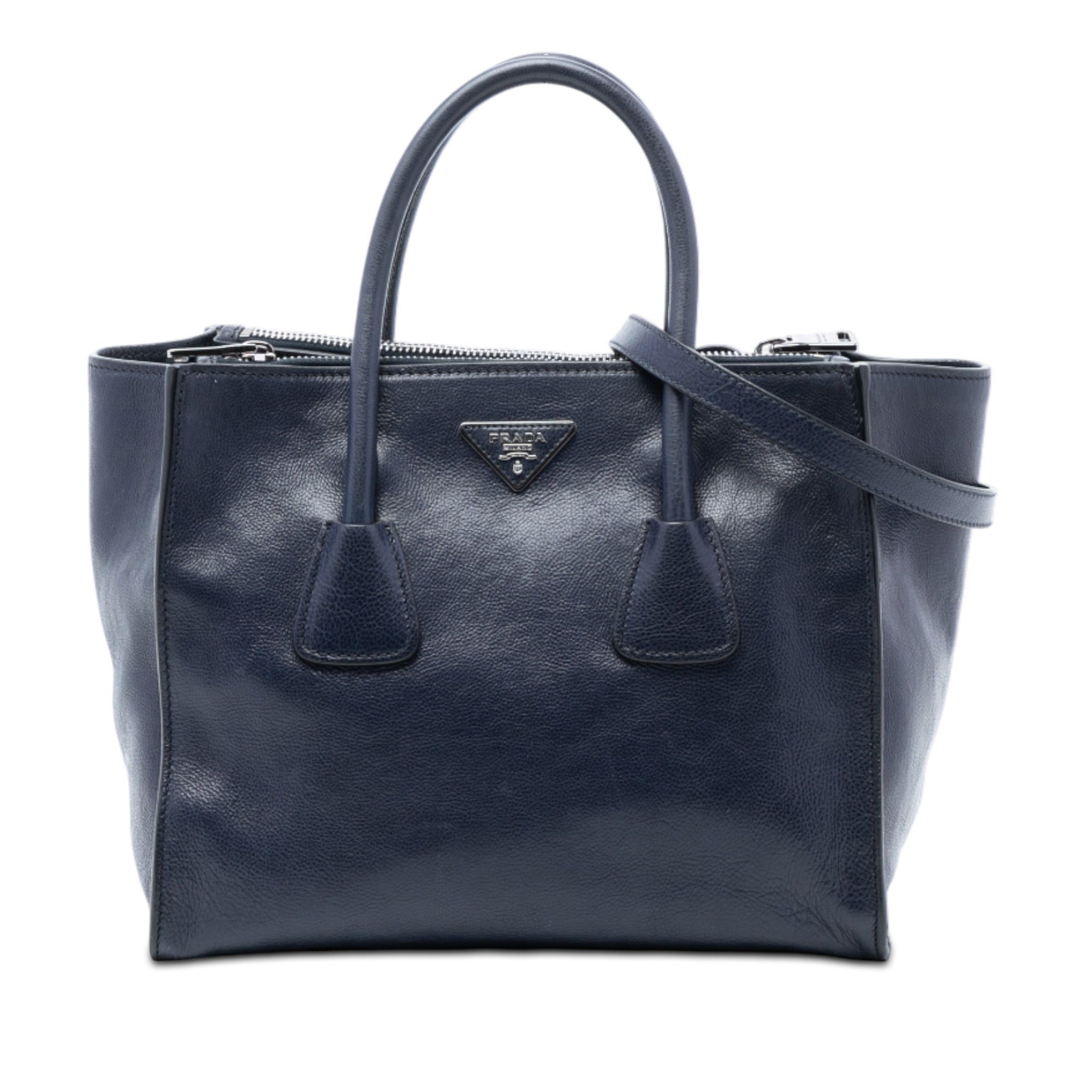 Glace Calf Twin Pocket Double Handle Satchel
