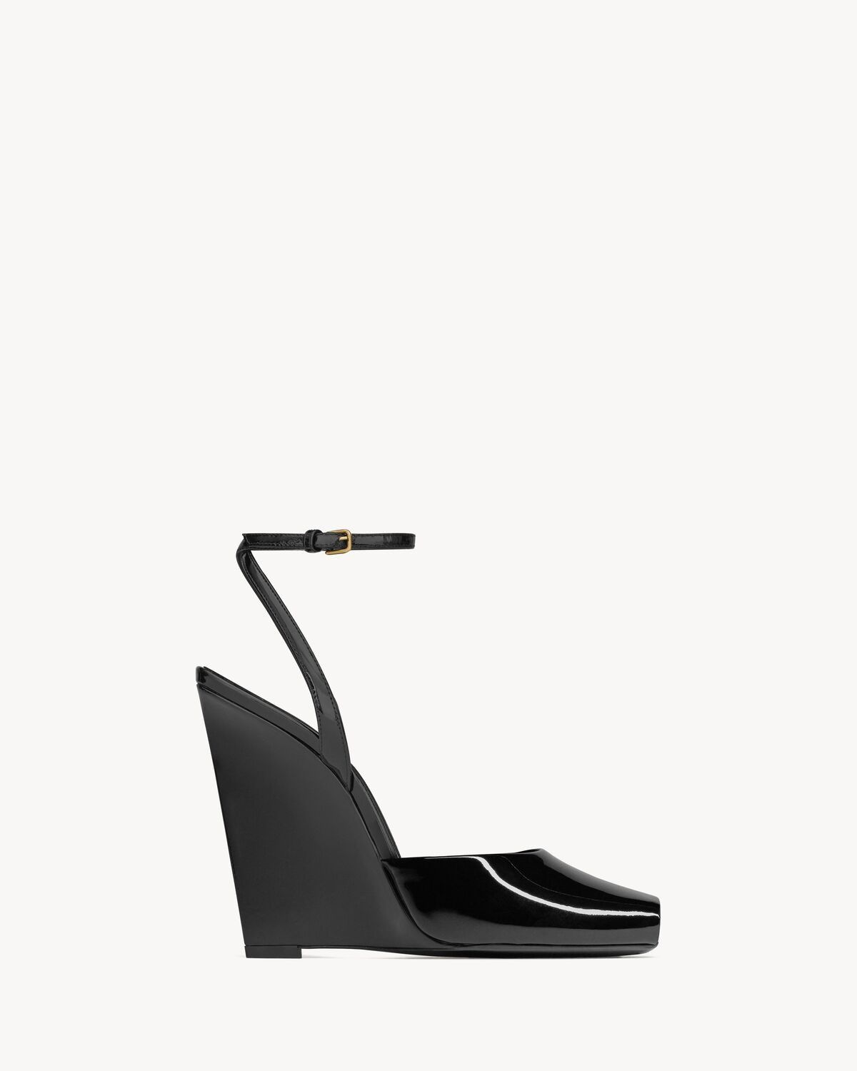 Saint Laurent Paris oc11z1225 806039 La Scandales Wedges in Patent Leather Black Size US 6.5 / IT 36.5 - 1 Thumbnail
