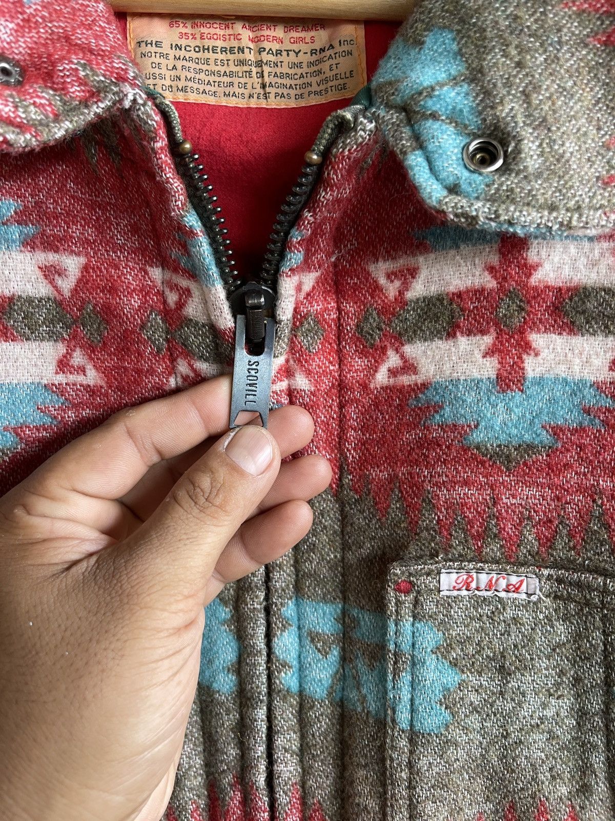 Vintage Very Rare🔥Vtg 60s/70s Rna Inc Native Navajo Heavy Jacket Size US XL / EU 56 / 4 - 8 Thumbnail