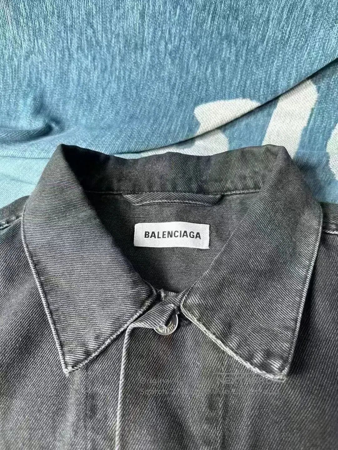 Balenciaga Balenciaga Denim Jacket with Crystal Logo. Size US M / EU 48-50 / 2 - 4 Thumbnail