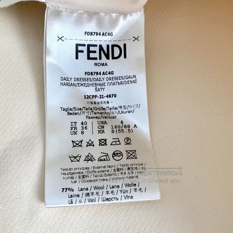 Fendi Fendi Beige Belt Merino Wool Round Neck Sleeveless Dress Size XS / US 0-2 / IT 36-38 - 8 Thumbnail