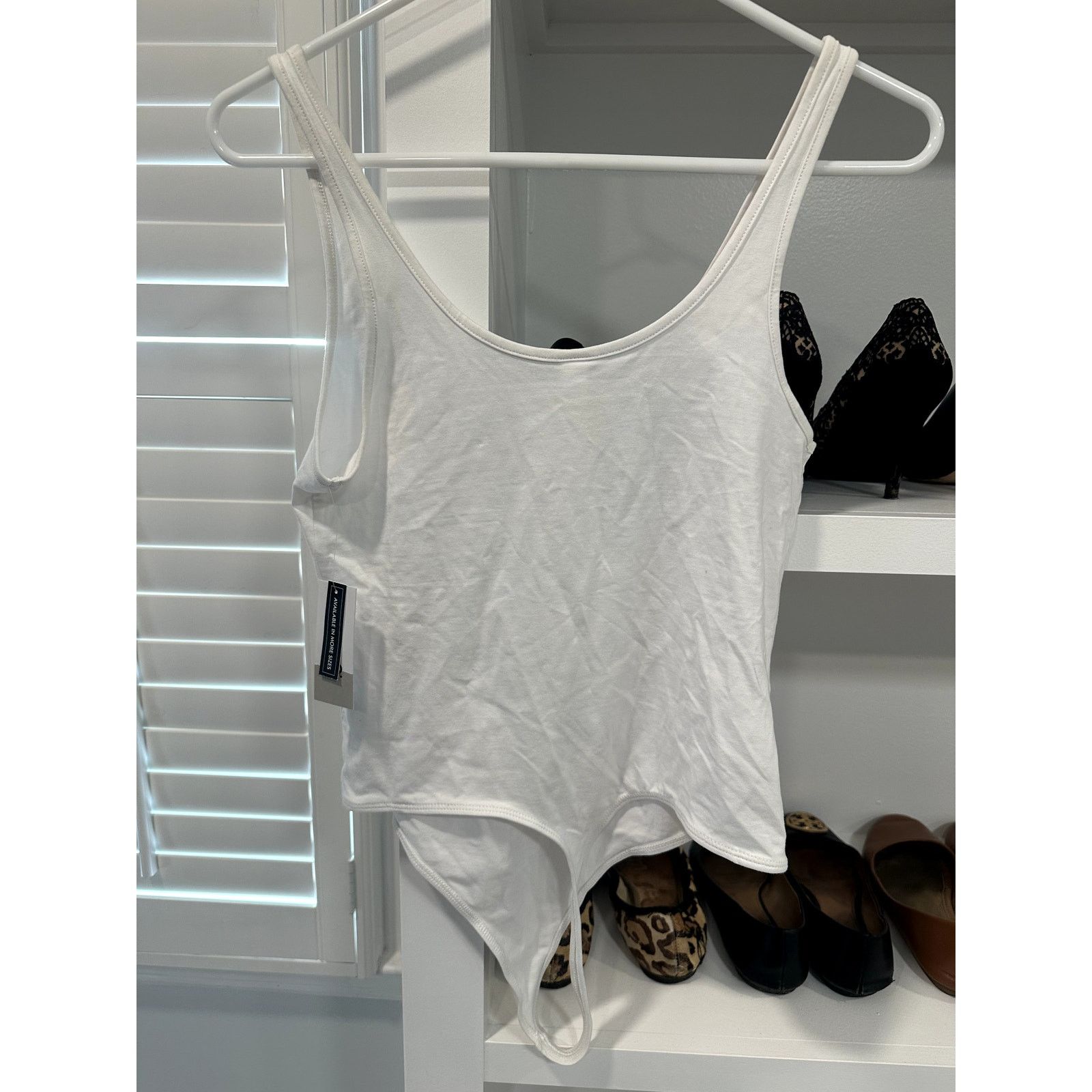 BP. Bp Women's White Scoop Neck Sleeveless Thong Bodysuit M NWT Size M / US 6-8 / IT 42-44 - 4 Thumbnail