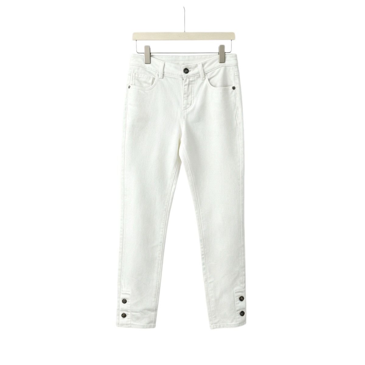 Chanel Chanel Solid Color Button Straight-leg Women Jeans K26WX Size 24" / US 00 / IT 34 - 1 Thumbnail