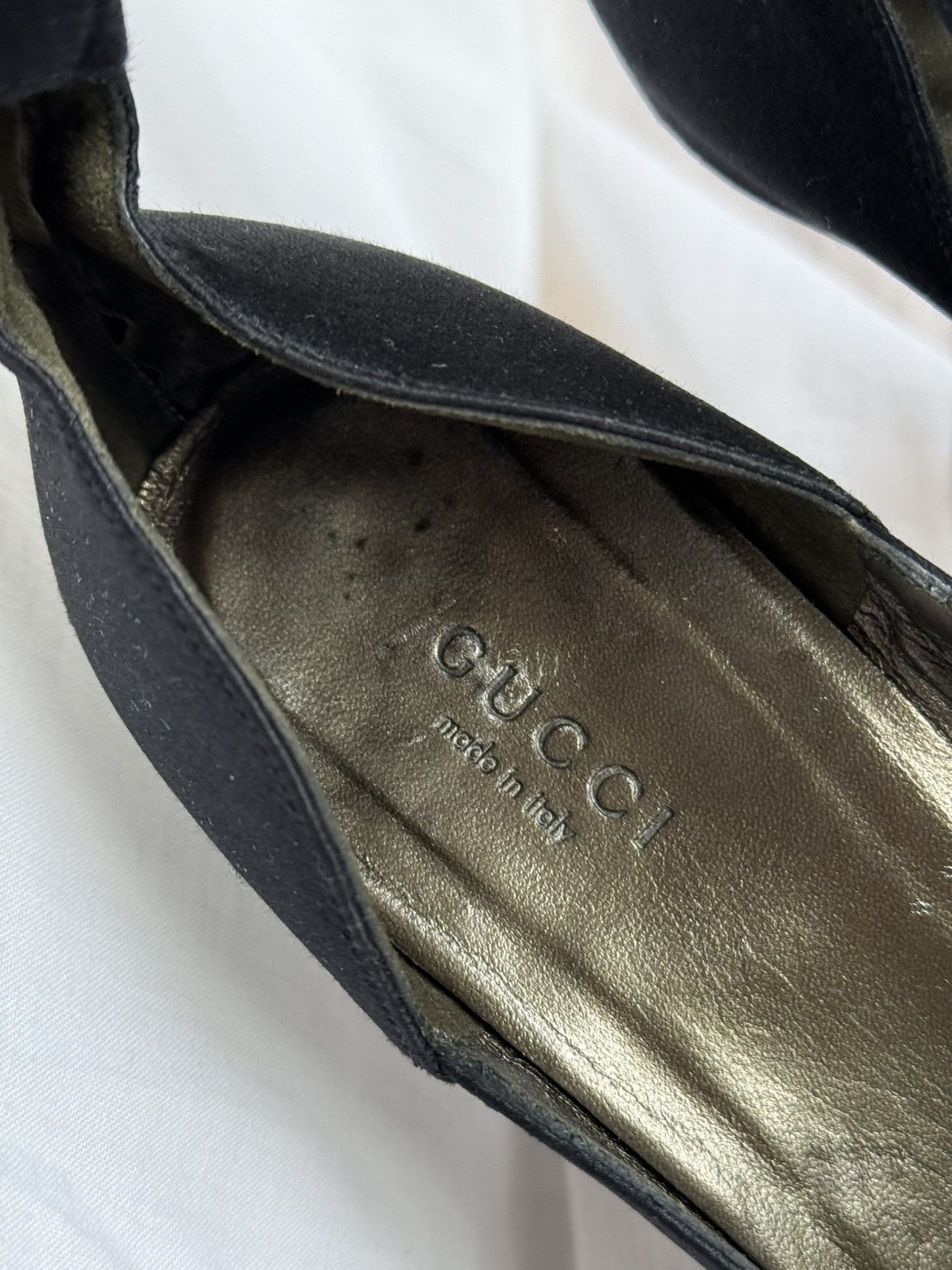 Gucci Gucci Black Satin Crystal Bamboo Heels Pumps Spike Toe Size US 7 / IT 37 - 5 Thumbnail