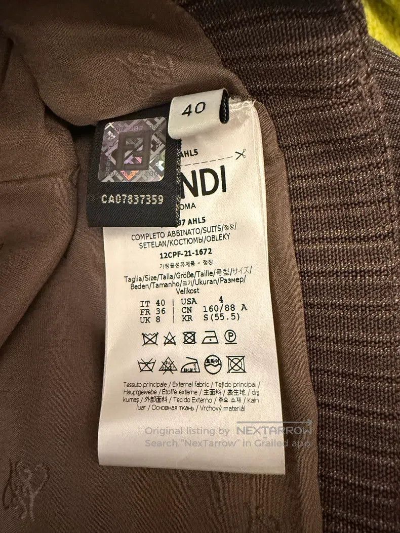 Fendi Fendi Caramel Fine Stripe Suit Size XS / US 0-2 / IT 36-38 - 4 Thumbnail