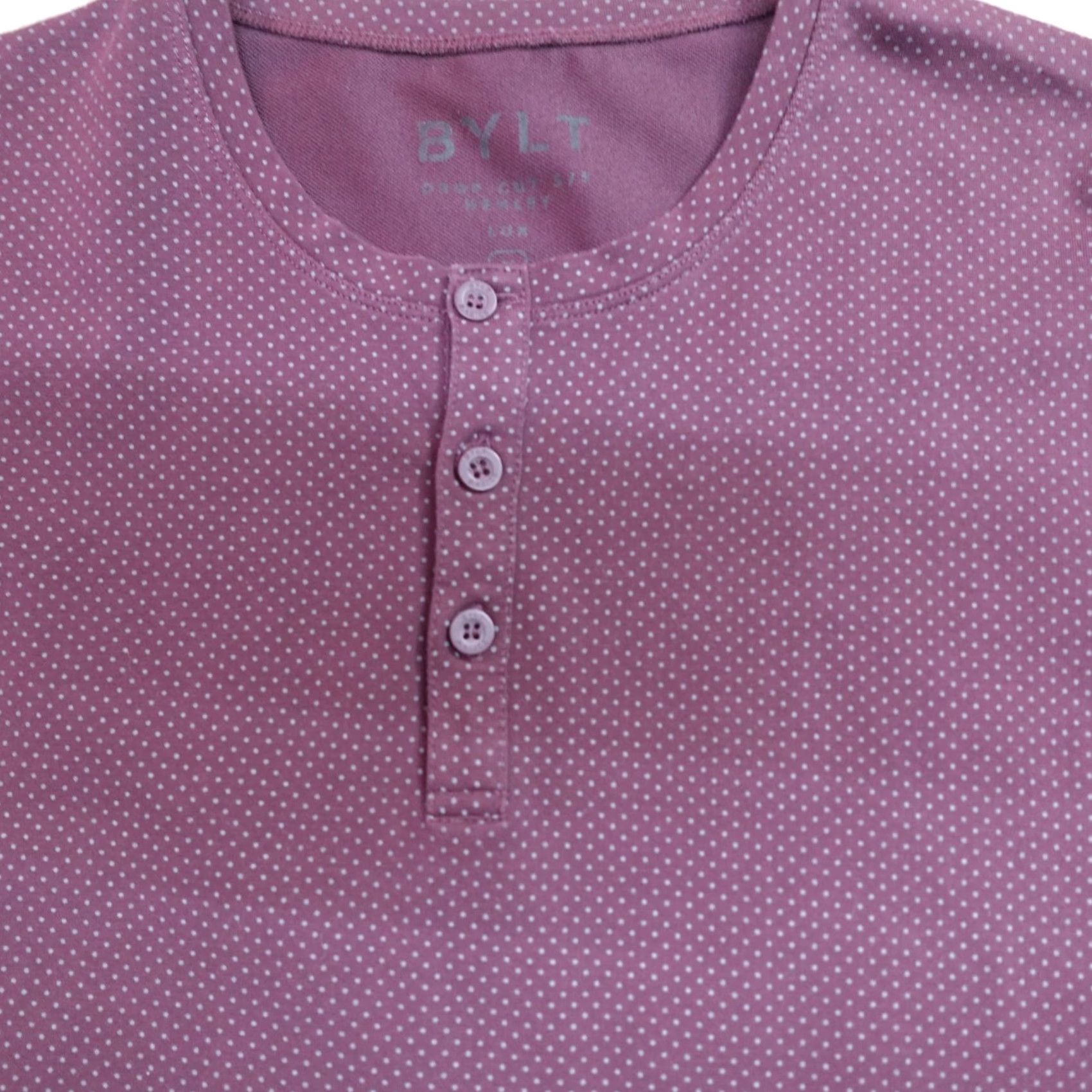 Vintage Bylt Shirt Men Short Sleeve Henley Red Polka Dot M Drop Curved Hem Lux Shirt Size US M / EU 48-50 / 2 - 2 Thumbnail