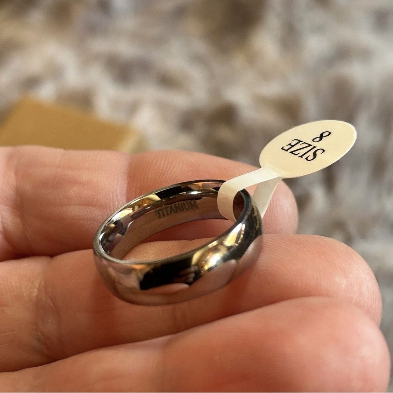 Other Men’s 6mm polished Titanium comfort band wedding ring NIB 8 Size ONE SIZE - 4 Thumbnail