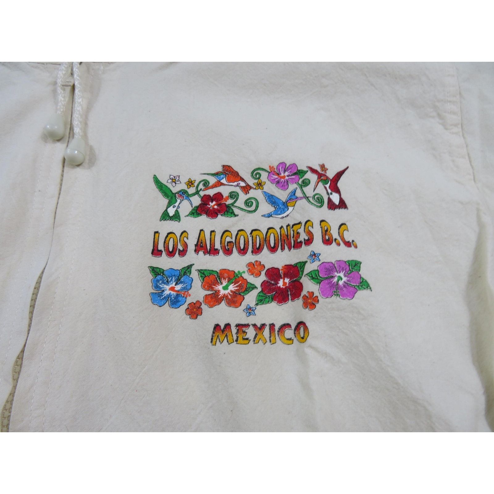 Other Mexican Hooded Cotton Baja Jacket Floral Beige Sz 40 Size US M / EU 48-50 / 2 - 7 Thumbnail