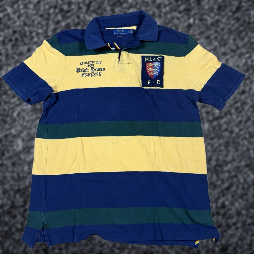 Ralph Lauren Ralph Lauren Polo Rugby Shirt Mens XL Striped Lion Crest Athletic Division Multicolor Shirt Men Size US XL / EU 56 / 4 - 1 Thumbnail