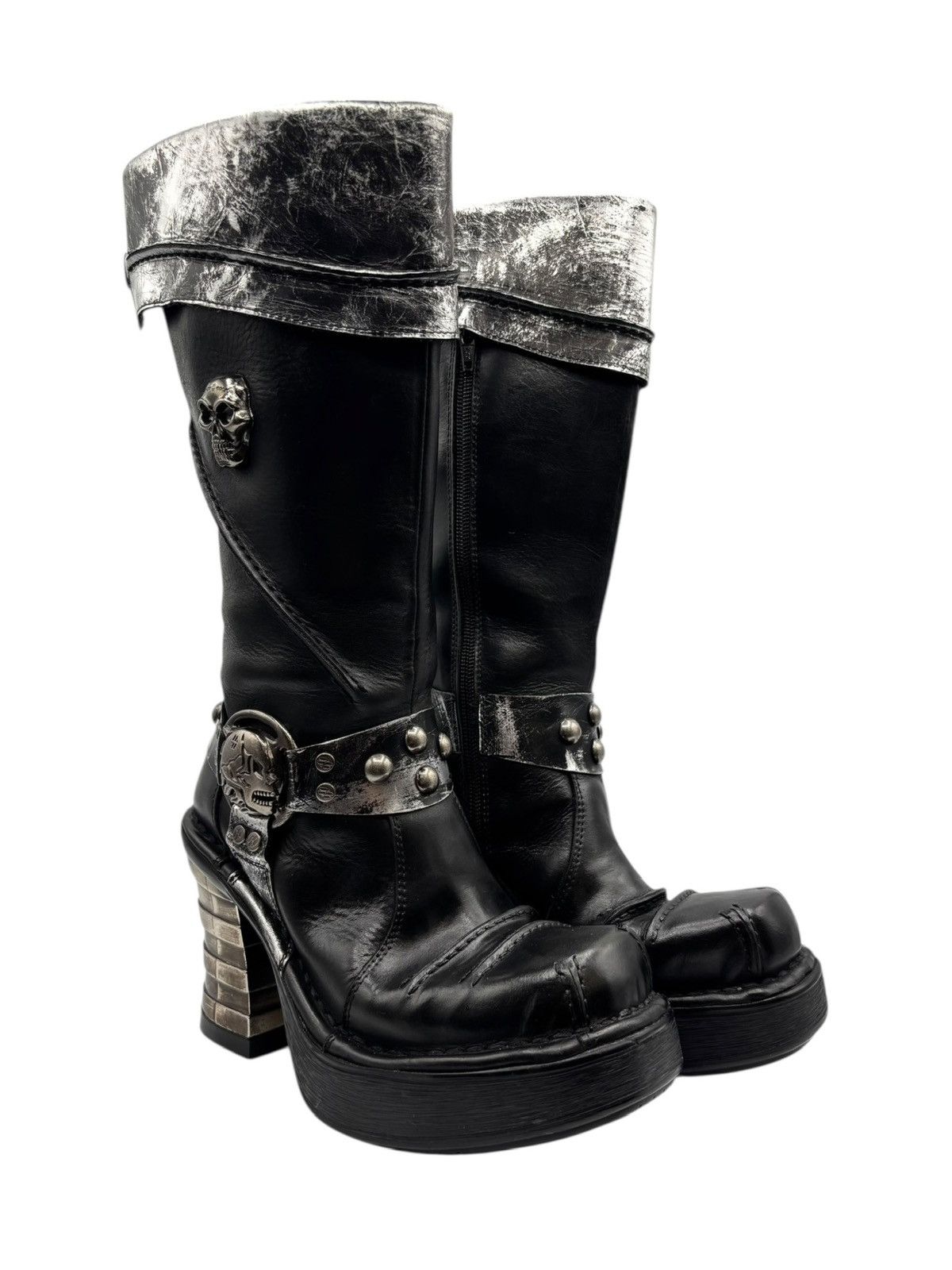 New Rock Vintage New Rock knee high round toe boots Size 38 Size US 8 / IT 38 - 1 Thumbnail