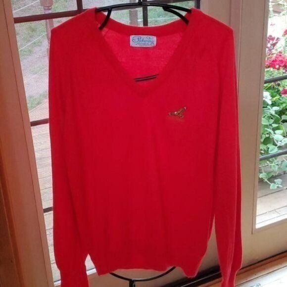 Vintage Pickering Vintage Embroidered "Eagle Ridge" Red Wool V-neck Size US L / EU 52-54 / 3 - 2 Thumbnail