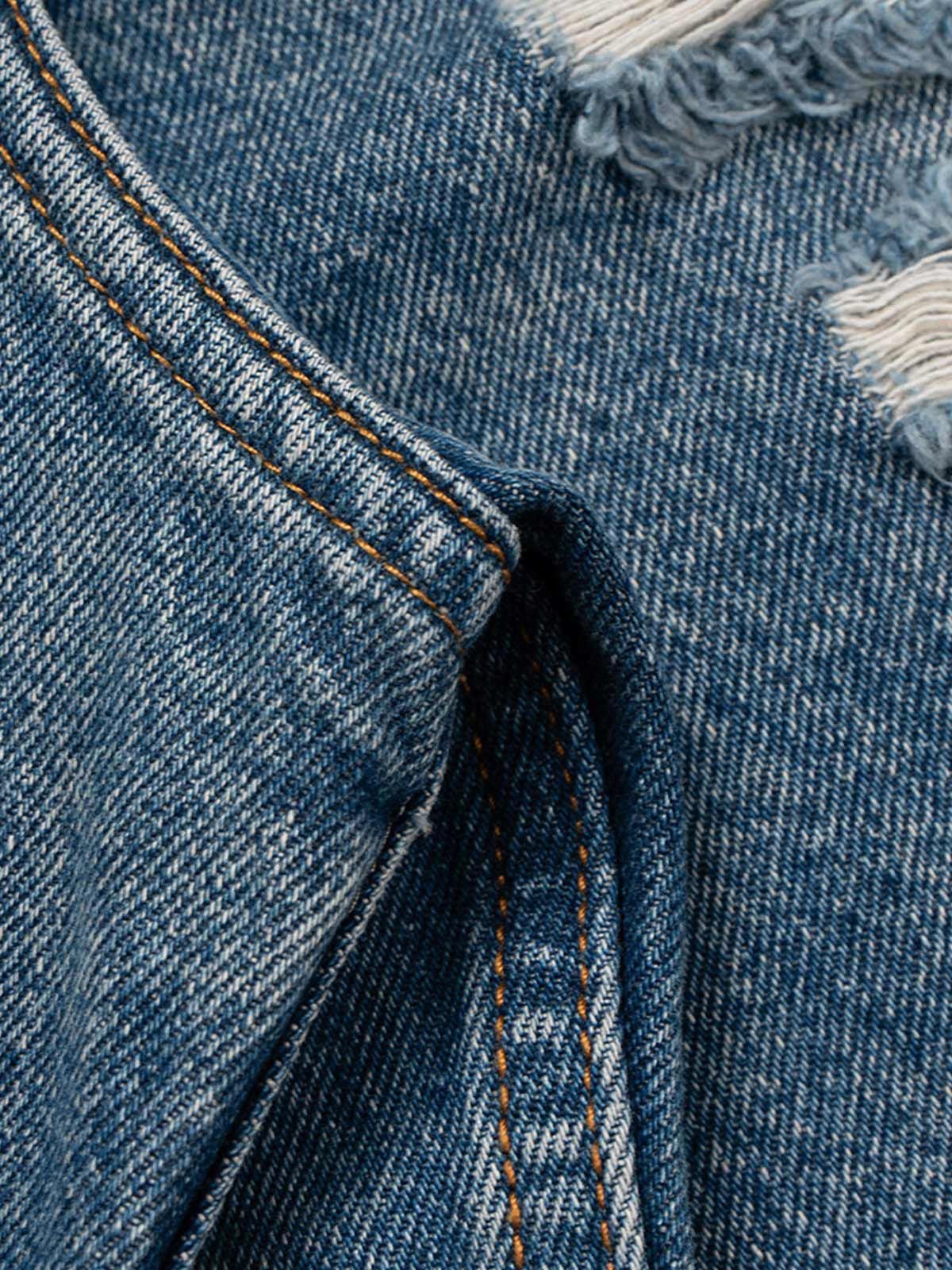 Japanese Brand Street Ripped Denim Shorts Size ONE SIZE - 3 Thumbnail