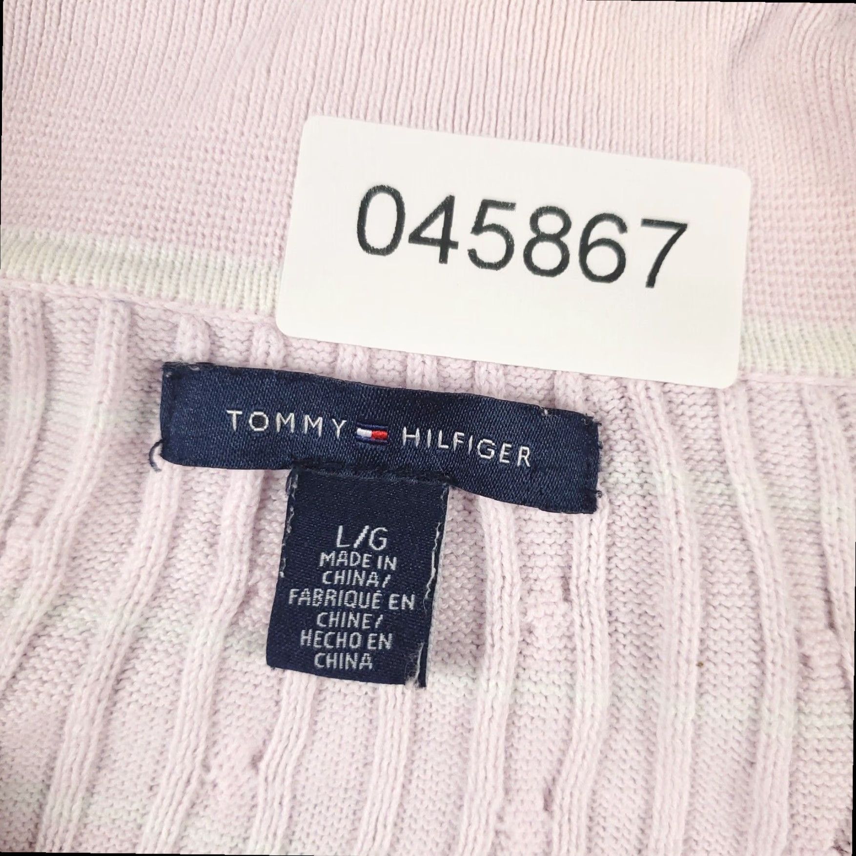 Tommy Hilfiger Tommy Hilfiger Pink Crew Neck Cable Knit Pullover Sweater Womens Large Size L / US 10 / IT 46 - 8 Thumbnail