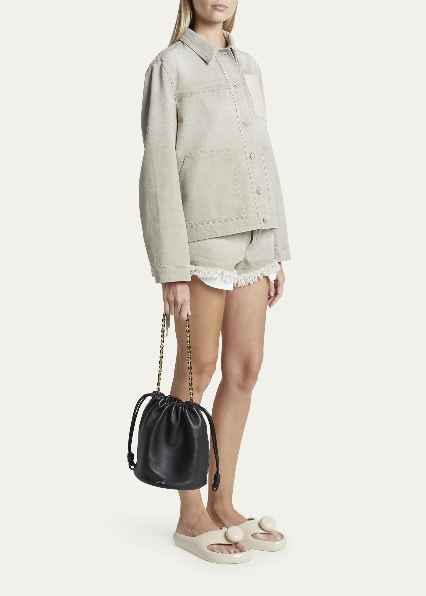 Loewe LOEWE x Paula's Ibiza Flamenco black leather shoulder bag Size ONE SIZE - 3 Thumbnail