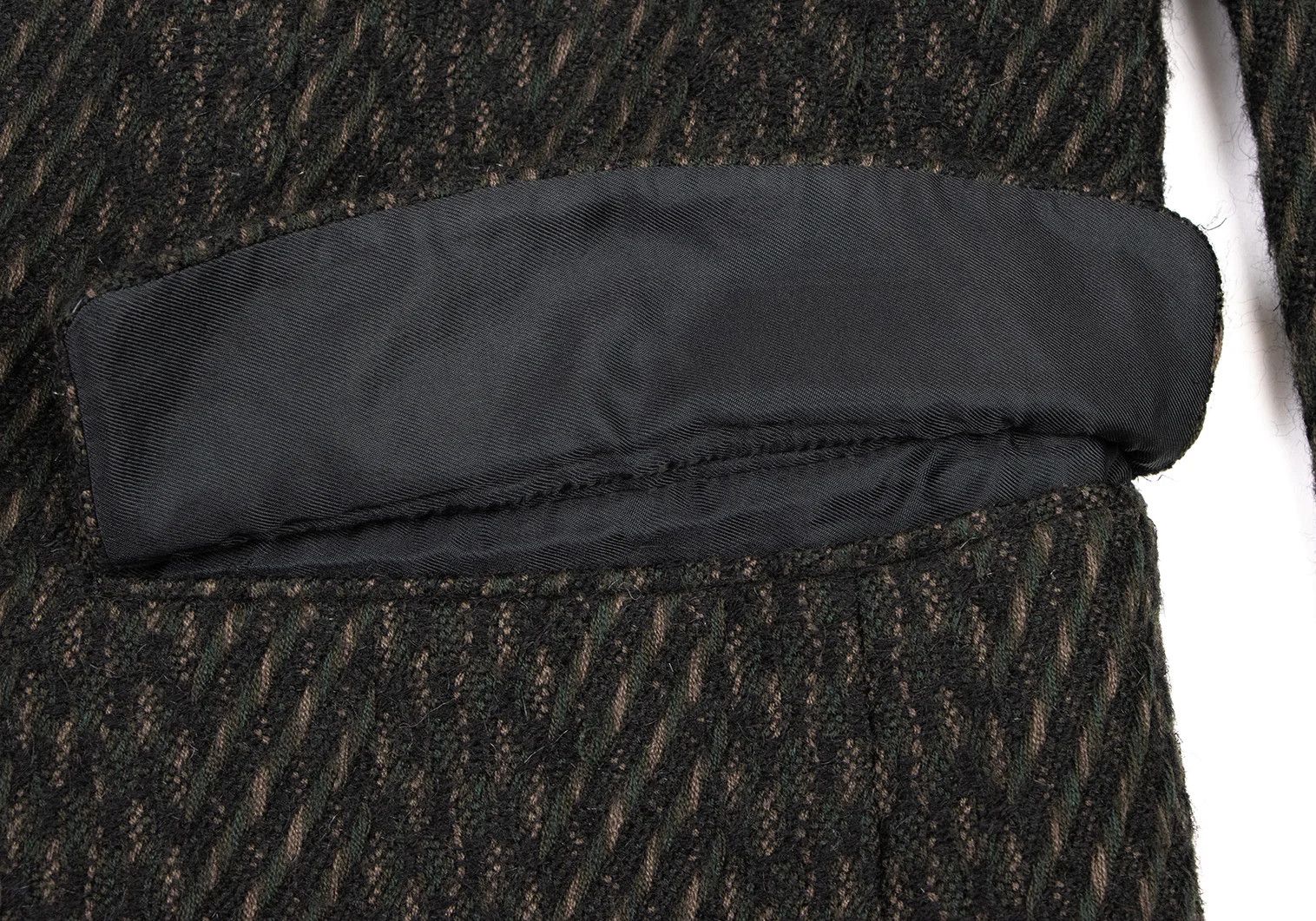 Issey Miyake Wool Patterned Jacket in Green and Black, Size L Size US L / EU 52-54 / 3 - 11 Thumbnail