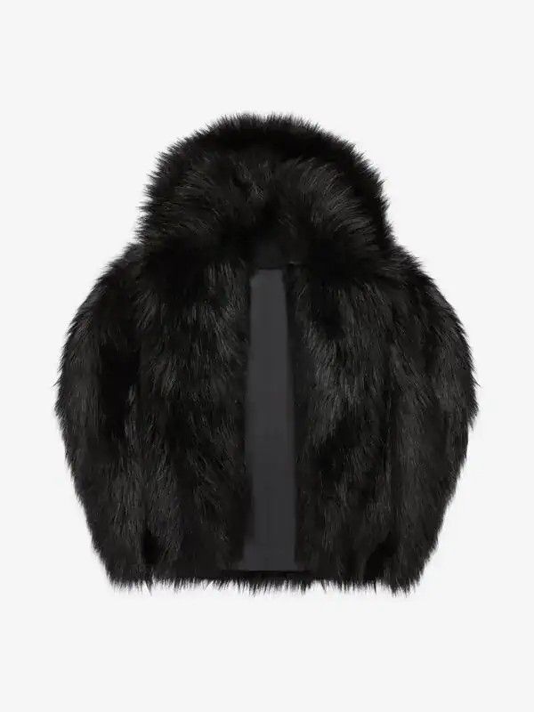 Givenchy o1w1db10326 Rounded Fax-Fur Coat in Black Size XXS / US 00 / IT 34 - 1 Thumbnail