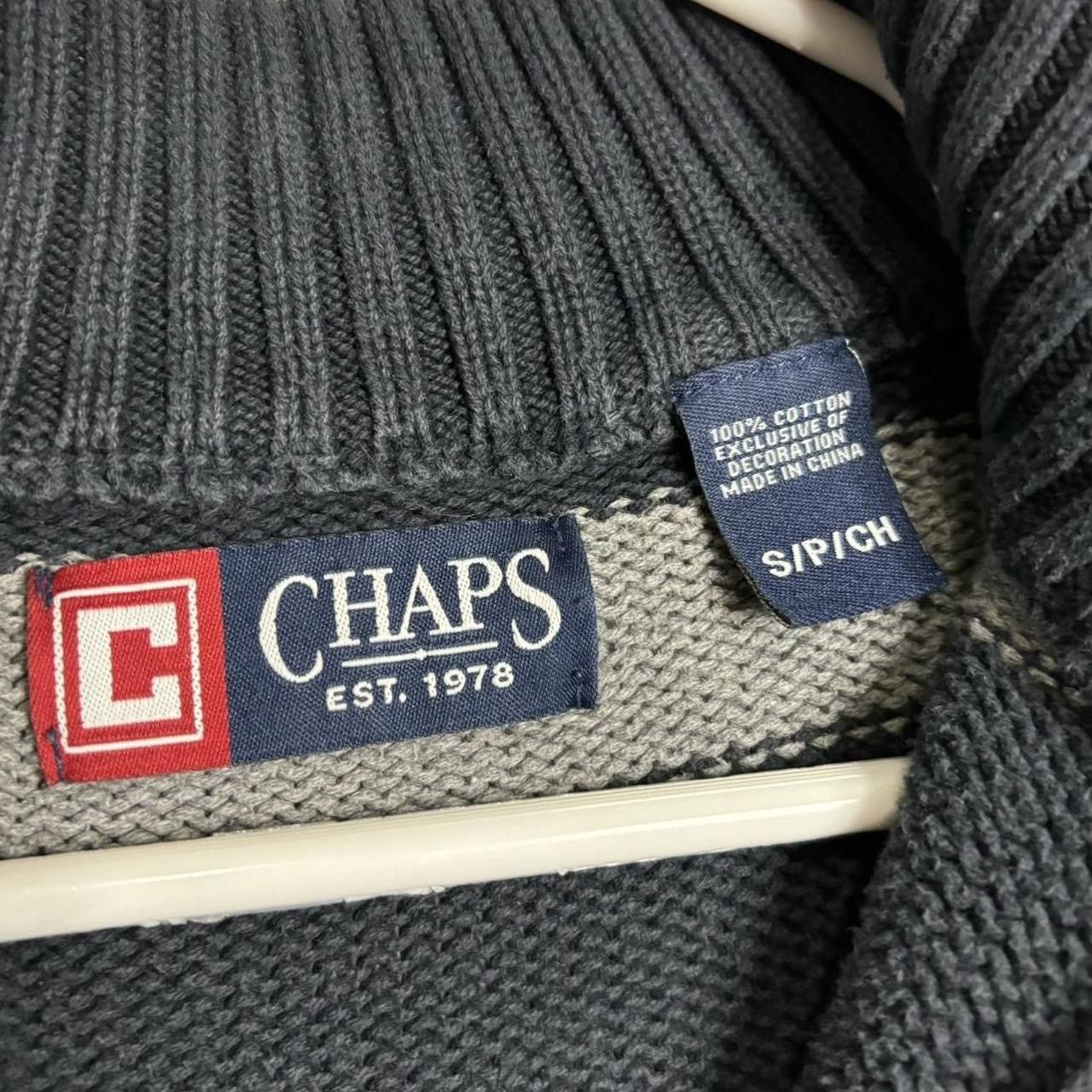Chaps × Chaps Ralph Lauren Vintage Style Ralph Lauren Chaps Striped Grey Knit Sweater Size US S / EU 44-46 / 1 - 5 Thumbnail