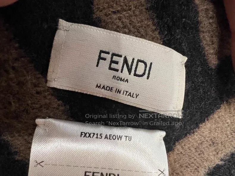 Fendi Fendi size 140*150cm Double-Sided Cashmere Cloak Shawl, Bla Size ONE SIZE - 6 Thumbnail