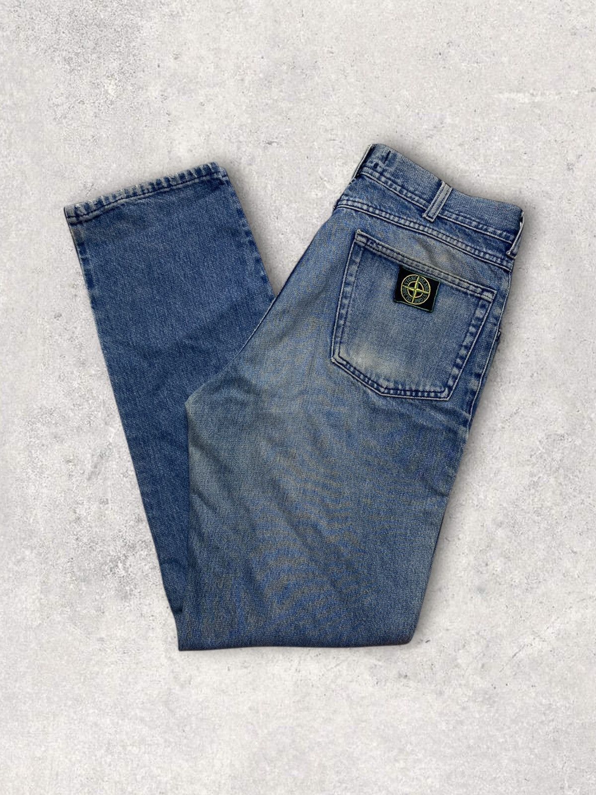 Stone Island Stone island vintage green badge tab blue denim jeans 90s Size US 31 - 1 Thumbnail