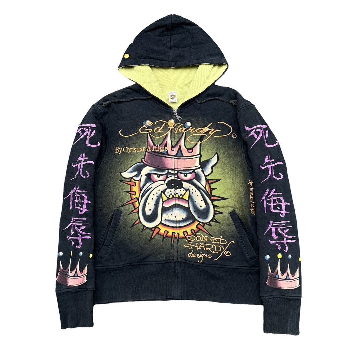 Ed Hardy Vintage Ed Hardy Y2K Full Tattoo Print Zip Hoodie Affliction Size US M / EU 48-50 / 2 - 2 Thumbnail