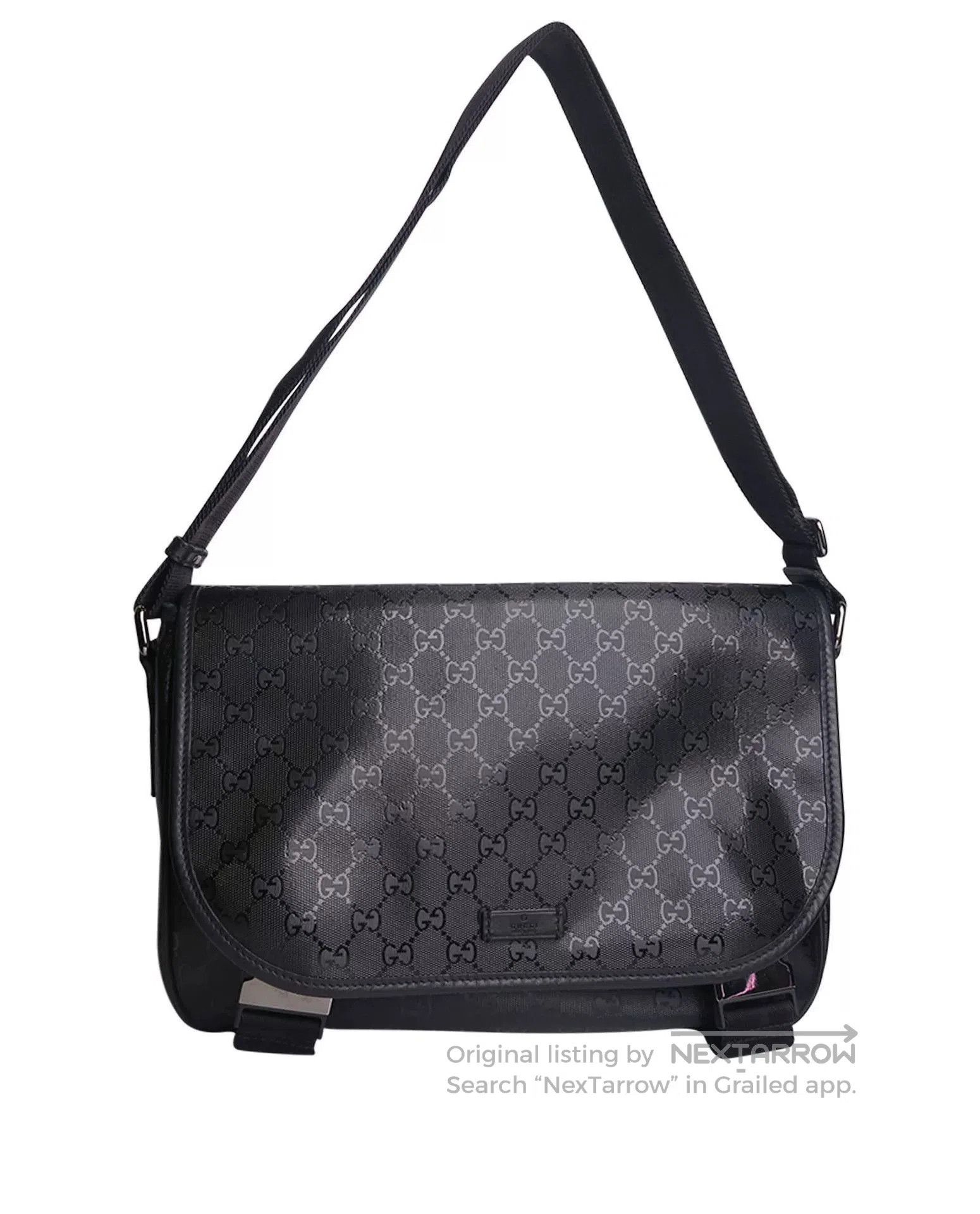 Gucci Gucci GG Monogram Double Buckle Leather Messenger Bag. Size ONE SIZE - 1 Thumbnail