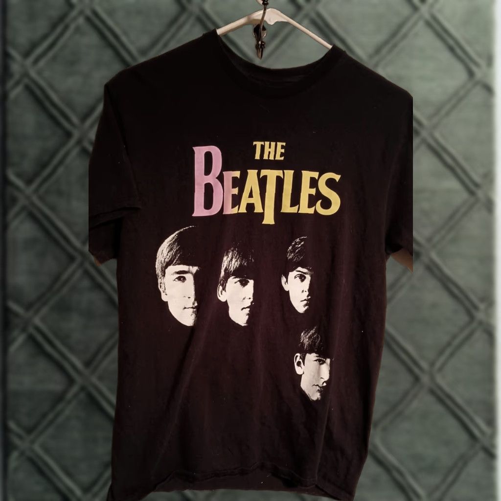 George VINTAGE The Beatles Shirt Mens M Black Cotton Band Tee John Paul George Ringo 60s 70s Size US M / EU 48-50 / 2 - 1 Thumbnail