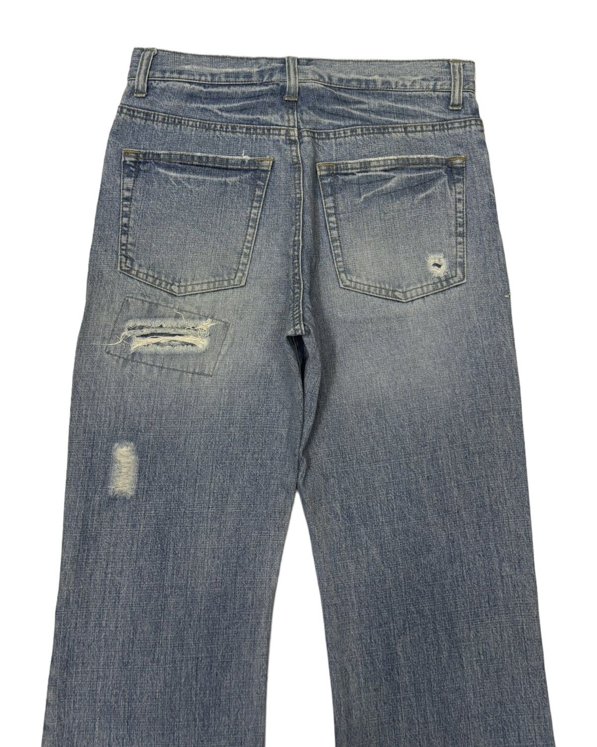 Yohji Yamamoto RARE‼️YOHJI YAMAMOTO AAR FLARE DISTRESS RIPS DENIM JEANS Size US 30 / EU 46 - 6 Thumbnail