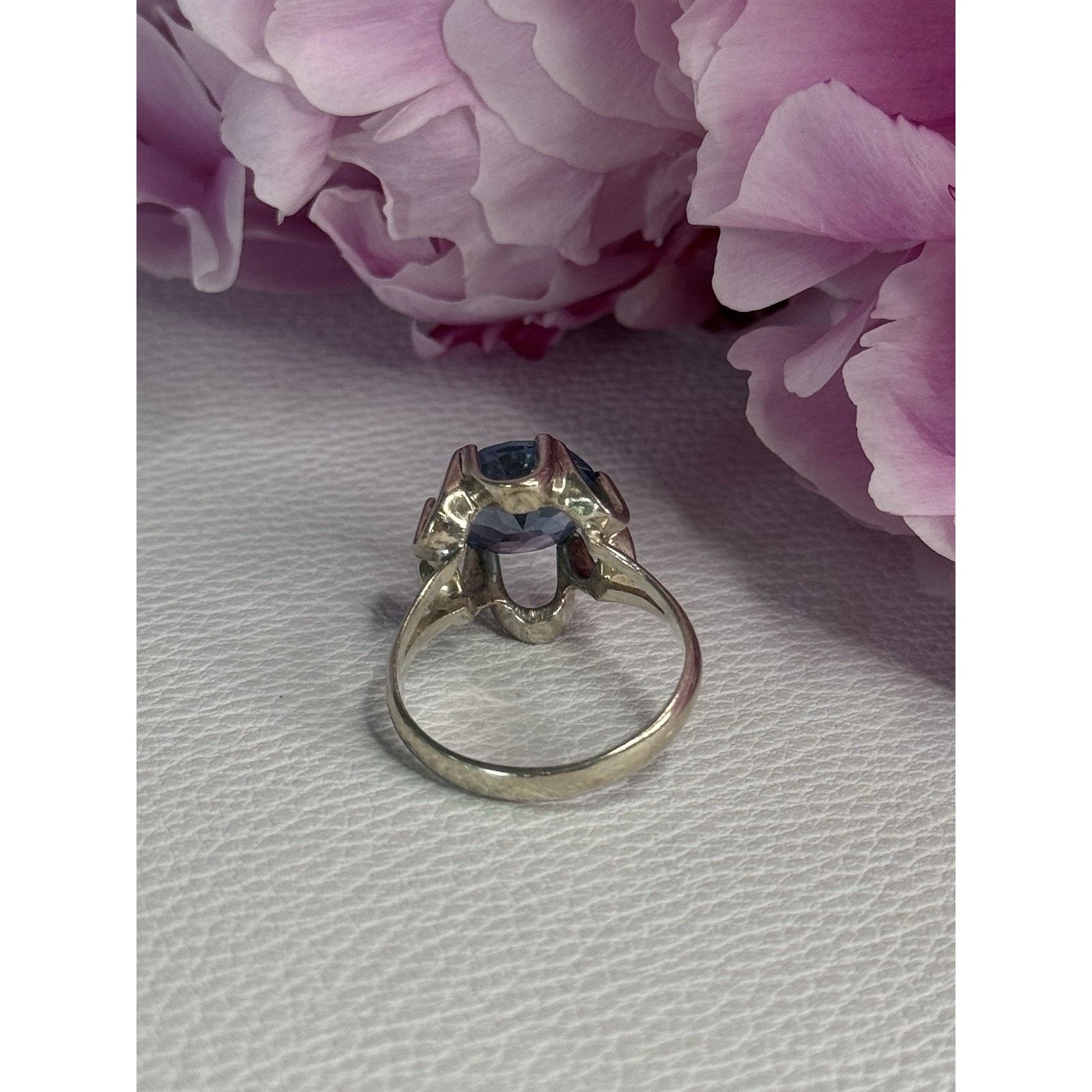 Jewelry 925 STERLING SILVER AQUAMARINE FLOWER RING SIZE 6 Size ONE SIZE - 8 Thumbnail