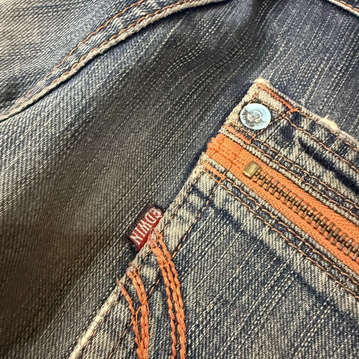 Seditionaries Vintage y2k Baggy Edwin 424XV Orange Stich Distressed Denim Size US 32 / EU 48 - 10 Thumbnail