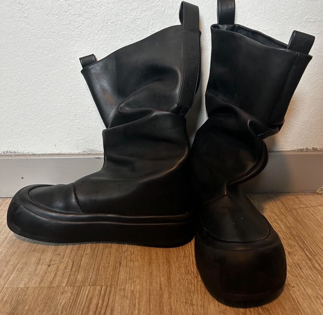 YUME YUME Black Low Leather Boots Size US 12.5 / EU 45-46 - 2 Thumbnail