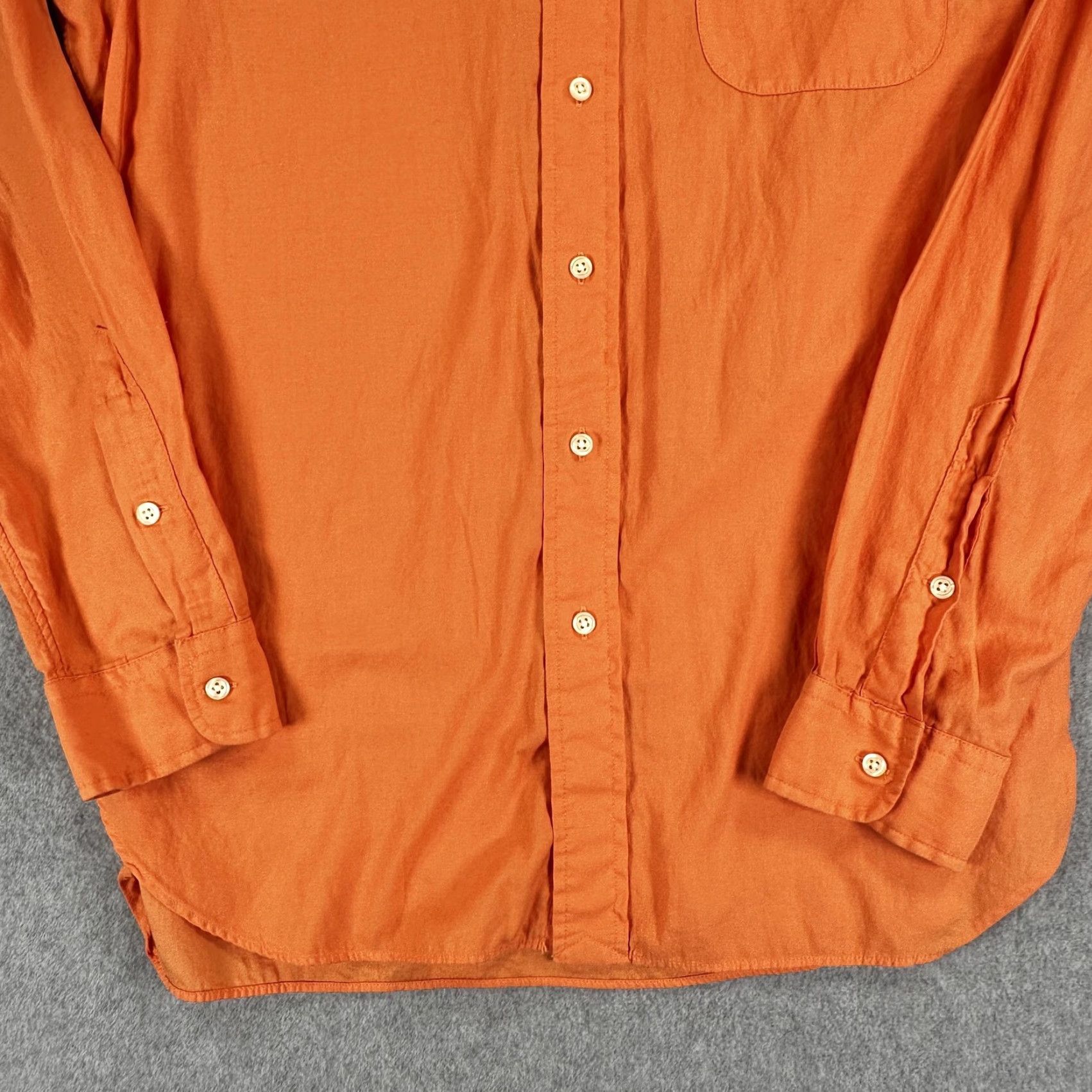Ralph Lauren Ralph Lauren Shirt Mens M Orange Solid Button-Up Long Sleeve Custom Fit Casual Size US M / EU 48-50 / 2 - 3 Thumbnail
