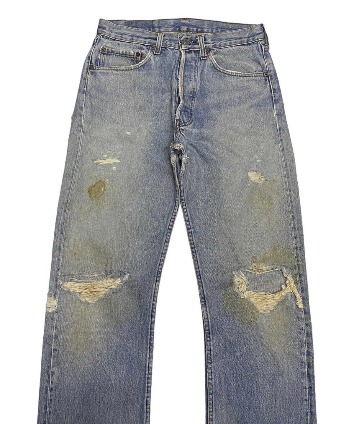 Levi's × Levi's Vintage Clothing VINTAGE LEVIS 501 DISTRESSED LEG CUT DENIM JEANS Size US 30 / EU 46 - 3 Thumbnail