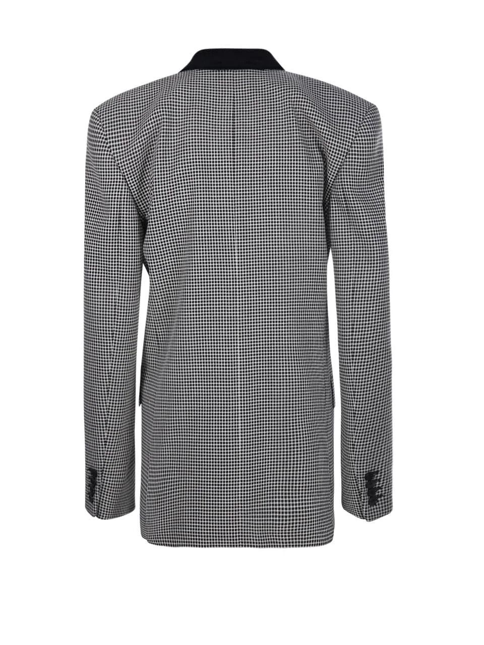 Saint Laurent Paris o1s1wg110724 Oversized Jacket in Check Wool in Grey Size XS / US 0-2 / IT 36-38 - 2 Thumbnail