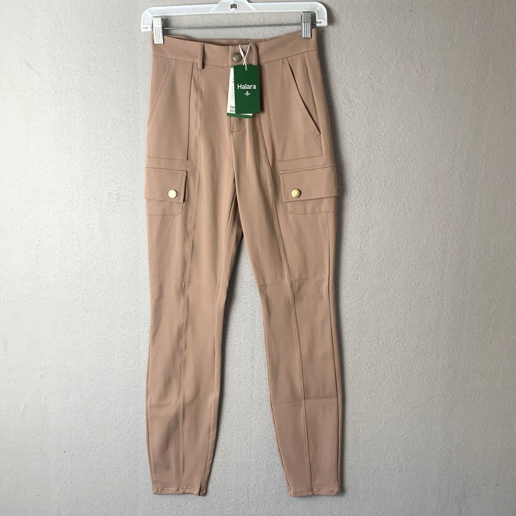 Vintage HALARA Pants Womans XS Tall Brown Cargo Hal0 Tek Air Cargo Office Siren Stretch Skinny Jeans/Legs? Size 26" / US 2 / IT 38 - 2 Thumbnail