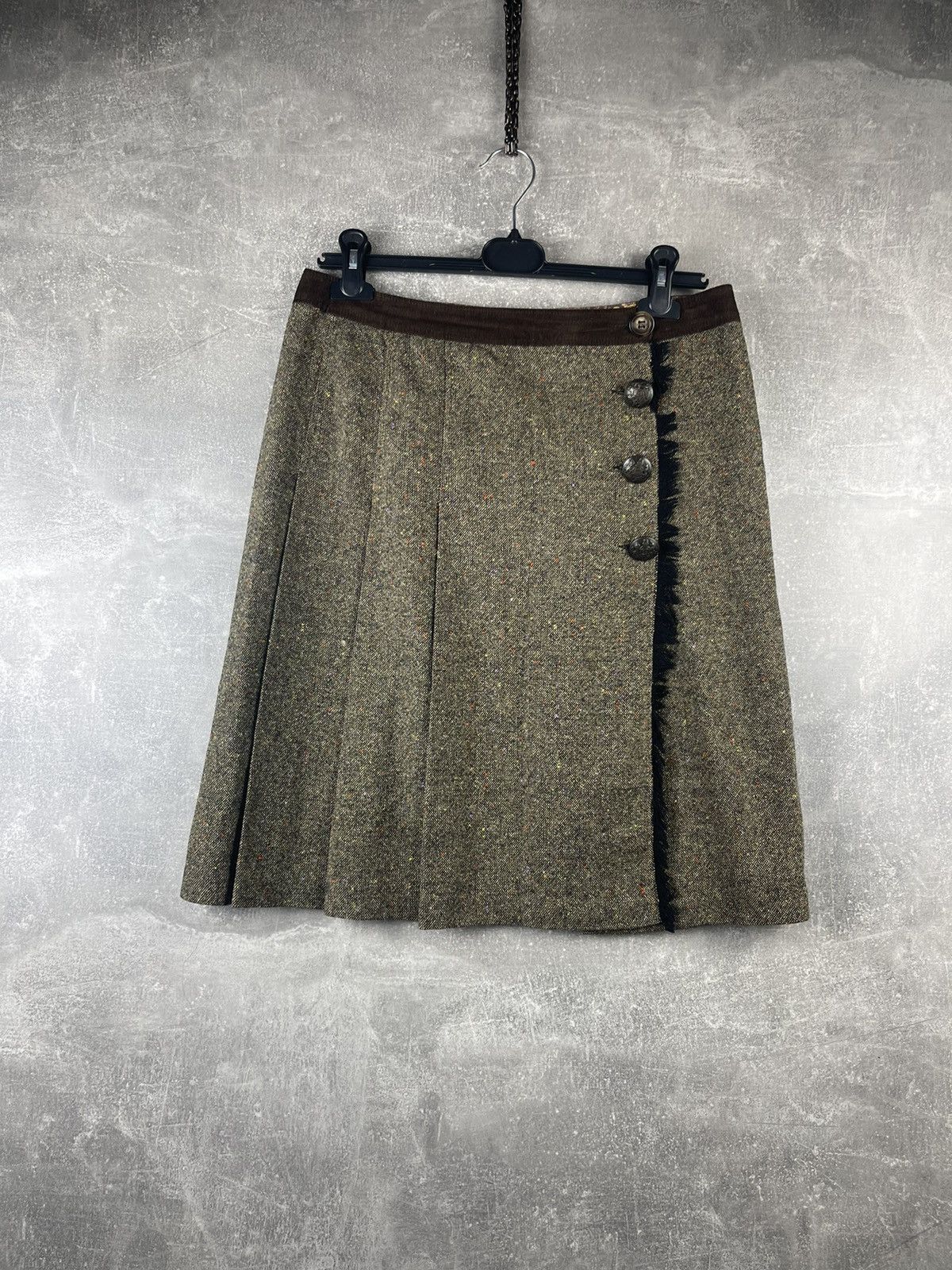 Dolce & Gabbana Dolce&Gabbana Vintage Archives Brown Tweed Buttons Skirt Size 30" / US 8 / IT 44 - 3 Thumbnail