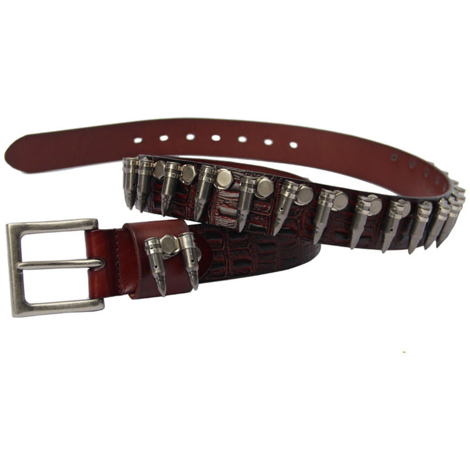 Leather Metal Bullet-Stud Cowhide Leather Belt Size ONE SIZE - 5 Thumbnail